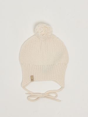 1. Gorro para recién nacido Dan de mezcla de lana Crudo