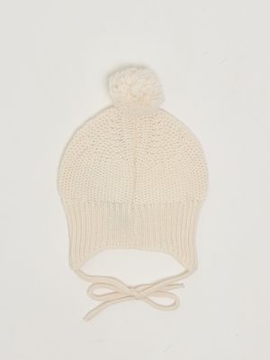 2. Gorro para recién nacido Dan de mezcla de lana Crudo