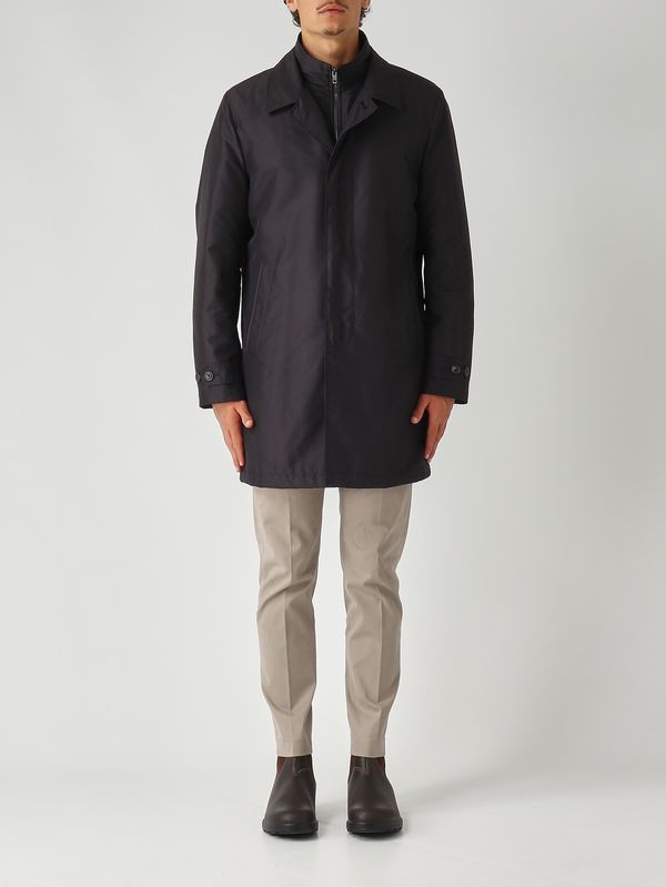 1. Cappotto uomo Morning in popeline tecnico Blu Navy Fay nam62510160axx