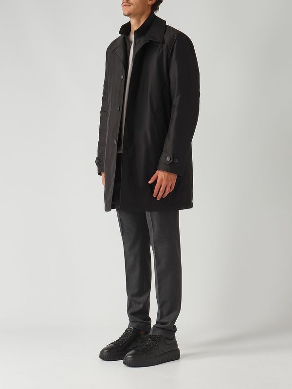 3. Cappotto uomo Morning in popeline tecnico Nero Fay nam62510160axx