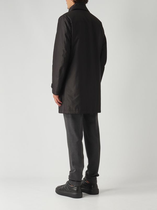 4. Cappotto uomo Morning in popeline tecnico Nero Fay nam62510160axx