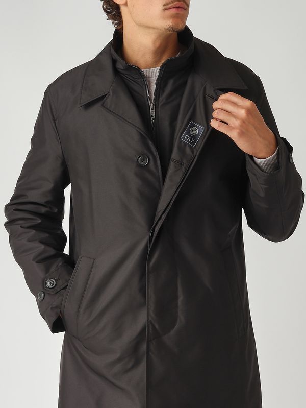 5. Cappotto uomo Morning in popeline tecnico Nero Fay nam62510160axx