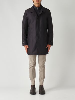 Herrenmantel Morning aus technischer Popeline Marineblau Fay