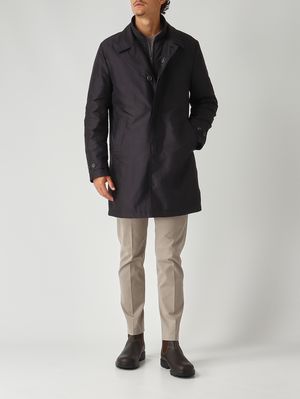 2. Cappotto uomo Morning in popeline tecnico Blu Navy
