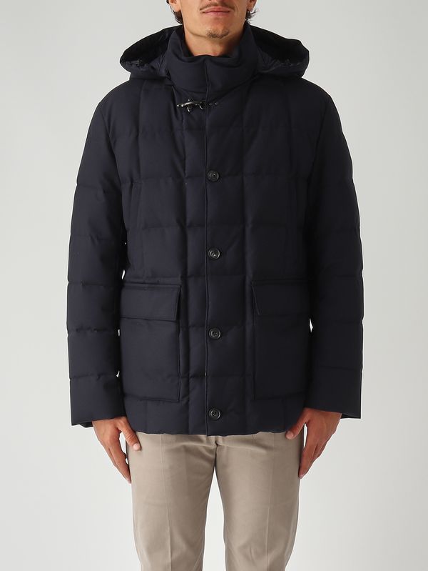 Caban en toile mélangée pour homme nam36510480xob Bleu Marine