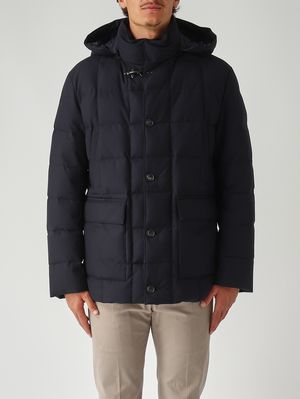 Caban für Herren aus melierte Leinwand Marineblau Fay