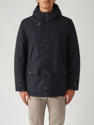 Technical gabardine peacoat for men Navy Blue Fay