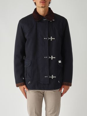 Manteau montgomery confort-fit en coton pour homme Bleu Marine Fay