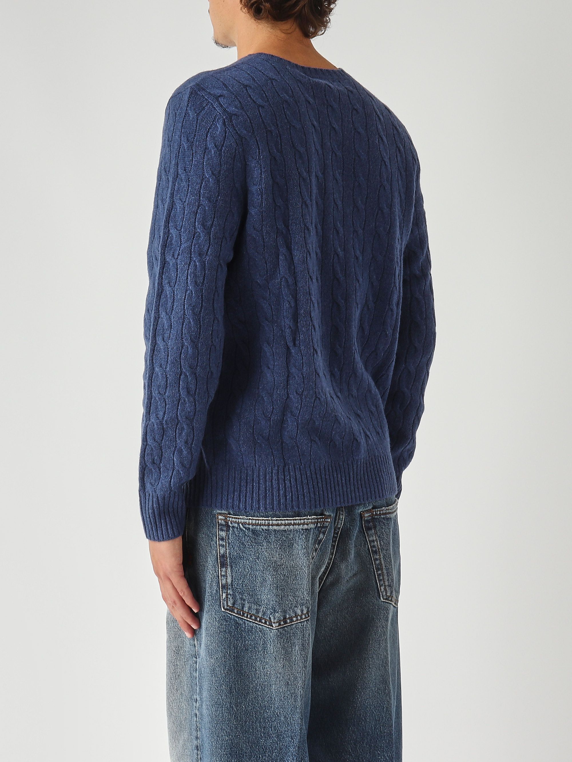 Pull à l'aspect délavé pour hommes en Bleu