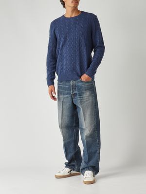 2. Jersey de hombre de lana y cachemir Azul Melange