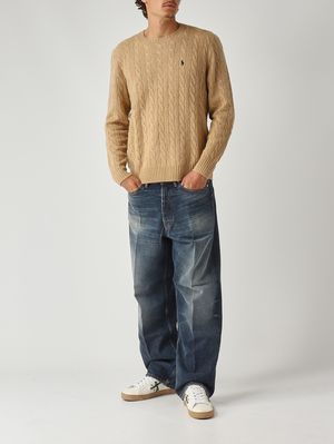 2. Jersey de hombre de lana y cachemir Camello Melange