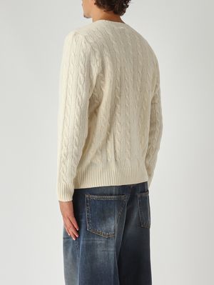 4. Jersey de hombre de lana y cachemir Crema