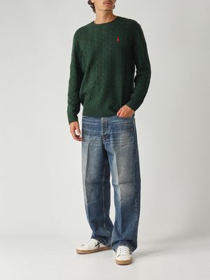 2. Jersey de hombre de lana y cachemir Verde Inglés