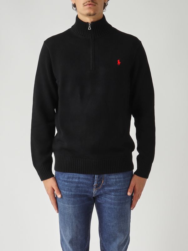 Polo Ralph Lauren Combed cotton sweater for men - Black Polo Ralph Lauren Combed cotton sweater for men - Black