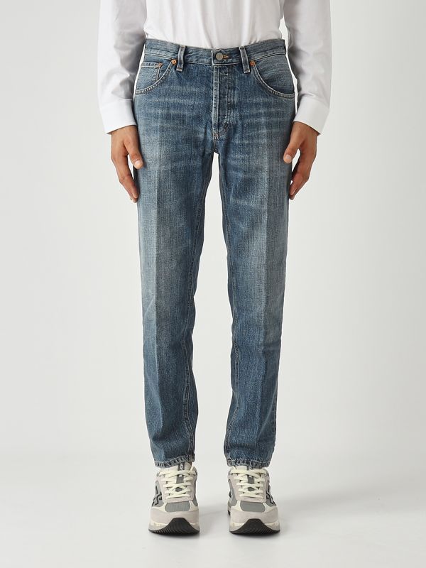 1. Jeans uomo Brighton in cotone Denim Chiaro Dondup up434dfe311ull2du
