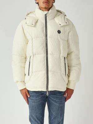 Men's nylon down jacket Beige Philipp Plein