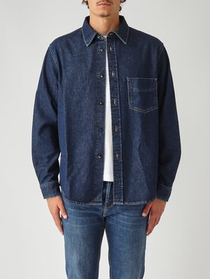 Herrenhemd aus Baumwoll-Denim Dunkler Denim Jacob Cohen