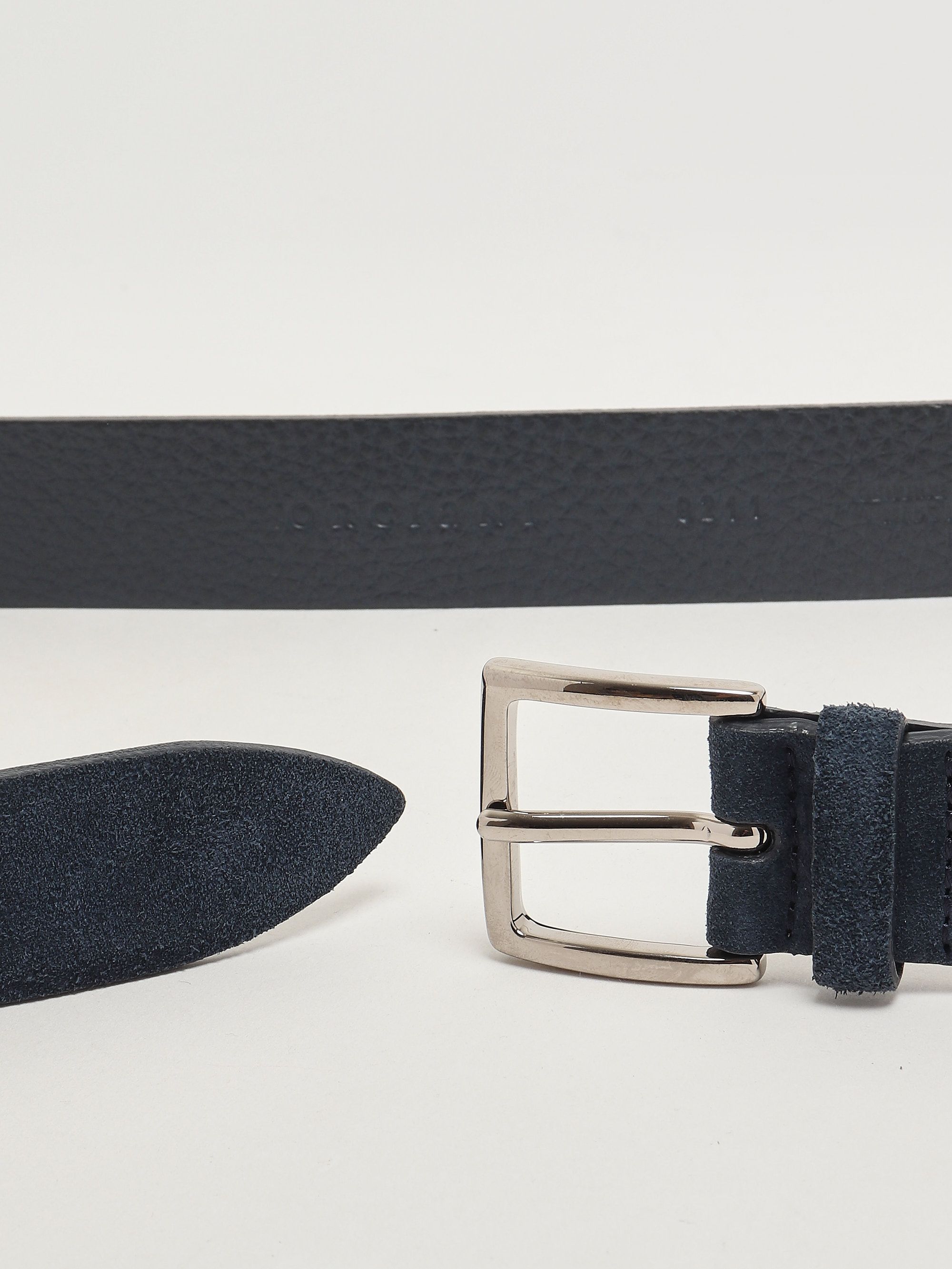 Cintura Uomo Amalfi In Pelle Scamosciata U08211amf Blu Notte - Foto 8