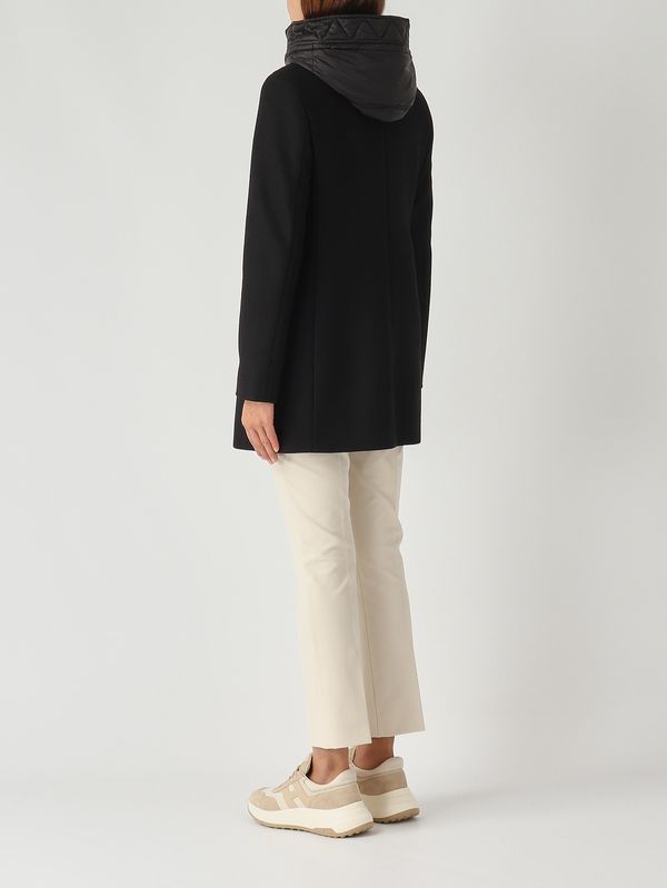4. Abrigo de mujer Toggle Coat en mezcla de lana virgen Negro Fay naw59513430sgl