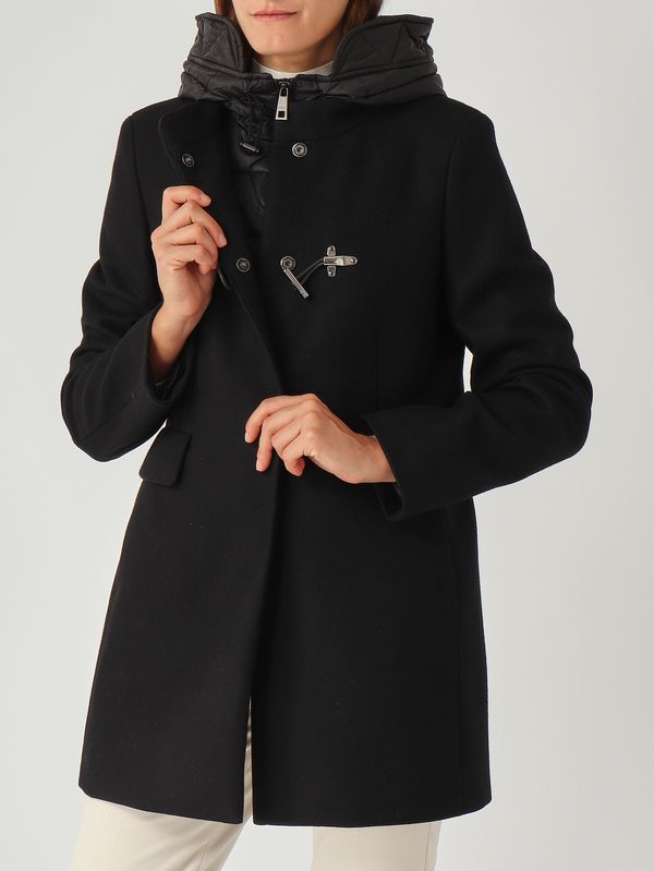 5. Abrigo de mujer Toggle Coat en mezcla de lana virgen Negro Fay naw59513430sgl