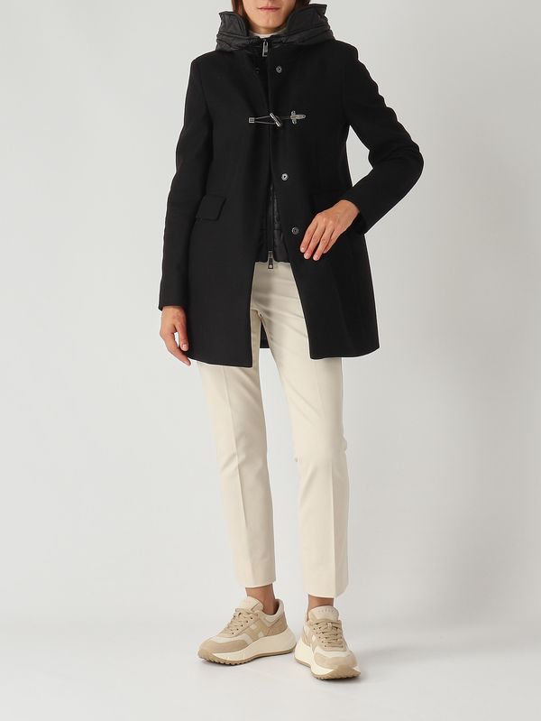 2. Abrigo de mujer Toggle Coat en mezcla de lana virgen Negro Fay naw59513430sgl