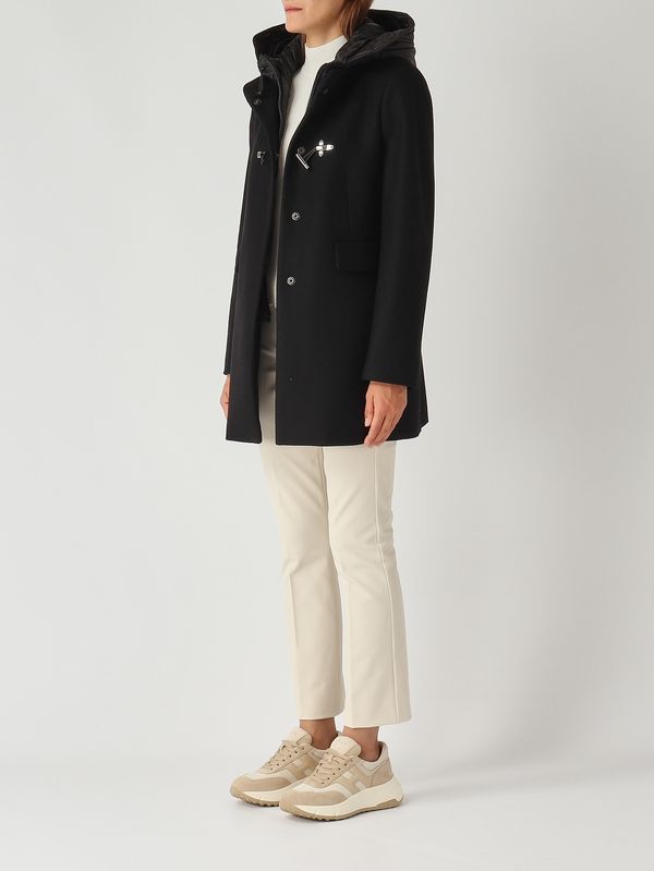 3. Abrigo de mujer Toggle Coat en mezcla de lana virgen Negro Fay naw59513430sgl