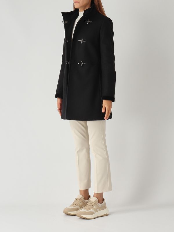3. Abrigo de mujer Virginia en mezcla de lana virgen Negro Fay naw50514000sgl