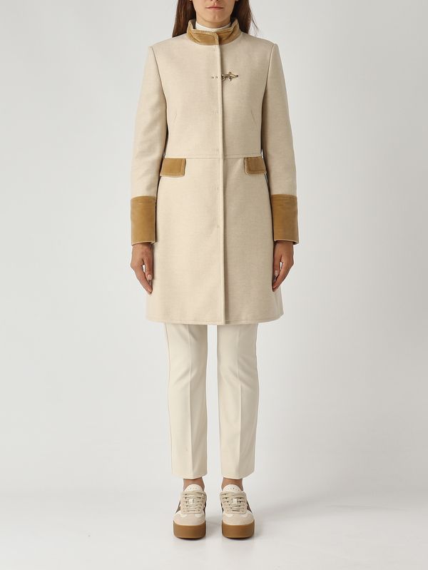 1. Abrigo de mujer de mezcla de lana Marfil Fay naw50513130xmy