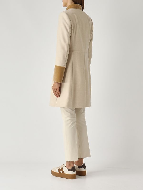 4. Abrigo de mujer de mezcla de lana Marfil Fay naw50513130xmy