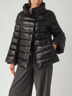 5. Daunenjacke für Damen aus daunendichtem Nylon Schwarz