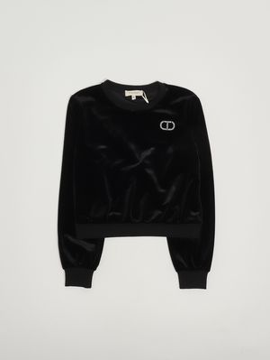 Chenille-Pullover für Mädchen Schwarz Twinset