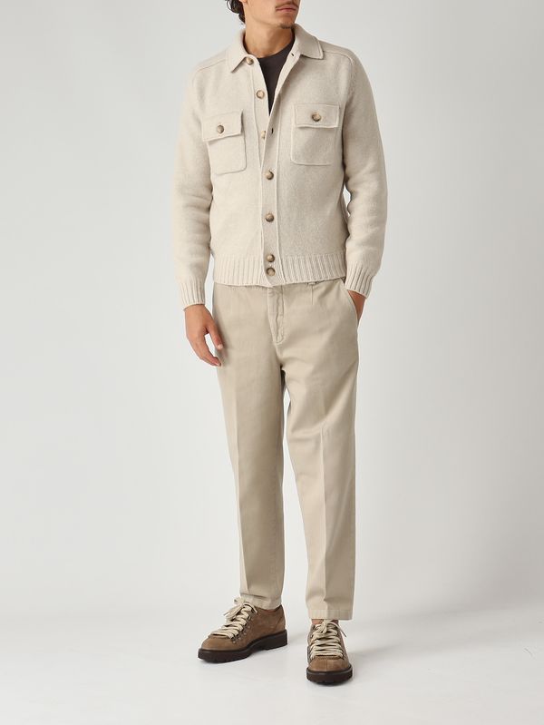 2. Super Geelong virgin wool overshirt for men Light Beige Gran Sasso 1310925079
