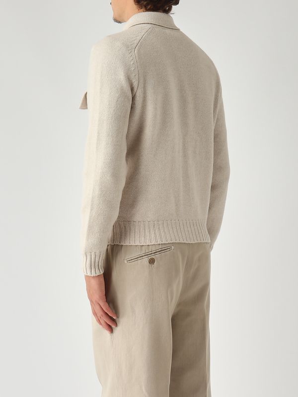 4. Super Geelong virgin wool overshirt for men Light Beige Gran Sasso 1310925079