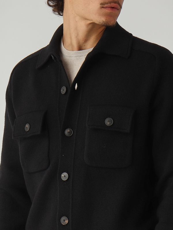 5. Super Geelong virgin wool overshirt for men Black Gran Sasso 1310925079