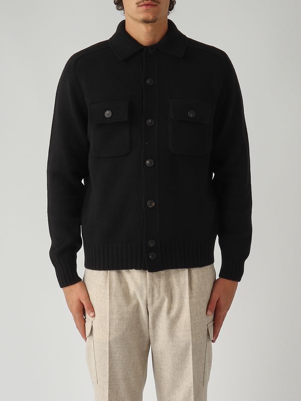 3. Super Geelong virgin wool overshirt for men Black Gran Sasso 1310925079