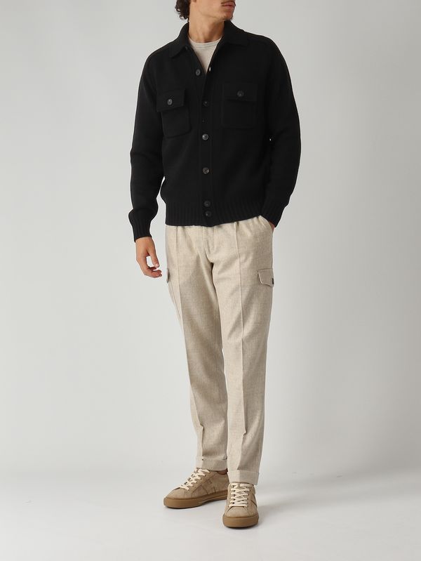 2. Super Geelong virgin wool overshirt for men Black Gran Sasso 1310925079