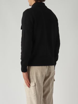 4. Super Geelong virgin wool overshirt for men Black