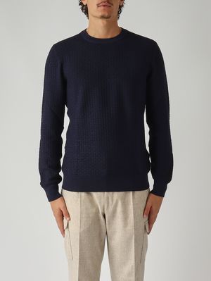 Vintage-Herrenpullover aus Schurwolle Blau Gran Sasso