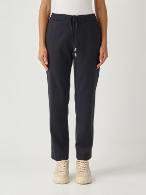 Erika women's trousers in stretch wool blend Navy PT Torino