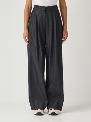 Women's Frankie trousers in wool and cotton Navy PT Torino