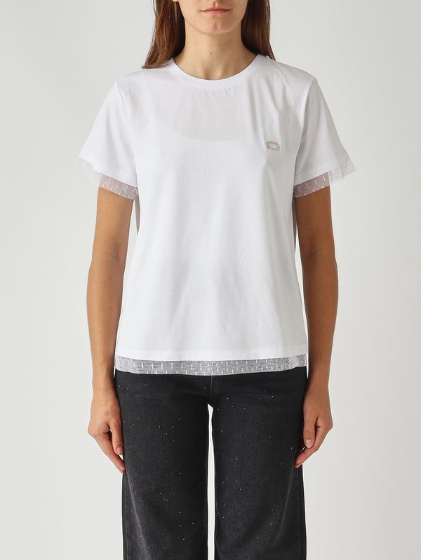 T-shirt femme en coton 252tt231a Blanc