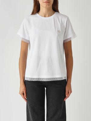 T-shirt femme en coton Blanc Twinset