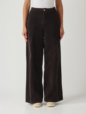 Women's stretch-cotton trousers Chocolate Twinset