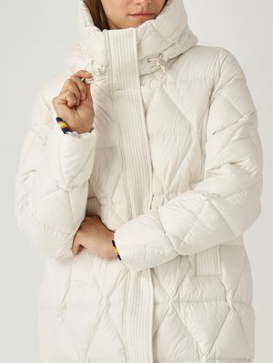 5. Ruenne Thermo Microfiber women's down jacket in waterproof fabric Optical White