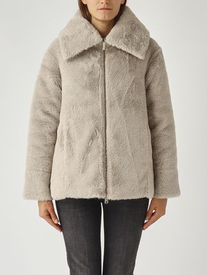 Giacca donna Exuberance in nylon ed ecopelliccia Cemento Colmar