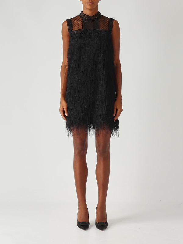 1. Abito donna con frange Nero Twinset 252tt2301