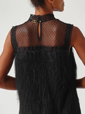 5. Abito donna con frange Nero