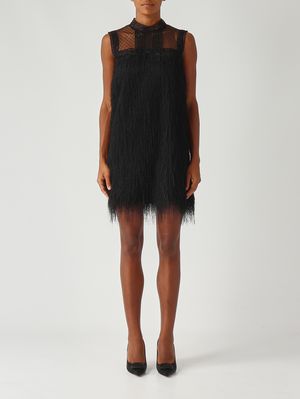 Damenkleid mit Fransen Schwarz Twinset