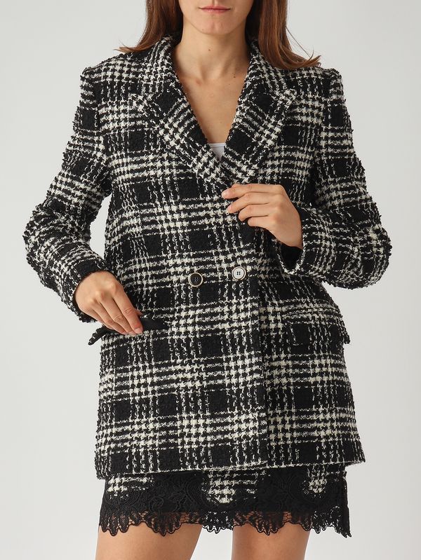 5. Giacca donna in tessuto bouclé Nero-Neve Twinset 252tt2111
