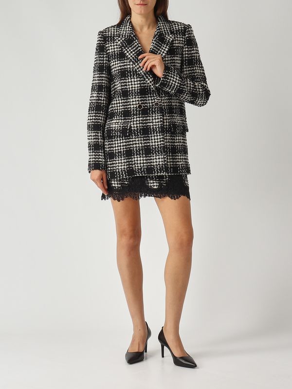 2. Giacca donna in tessuto bouclé Nero-Neve Twinset 252tt2111